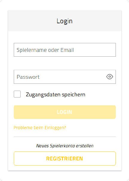 Login-Formular Login-Formular für den Zugang zum persönlichen Casino Online Admiral austria Bereich